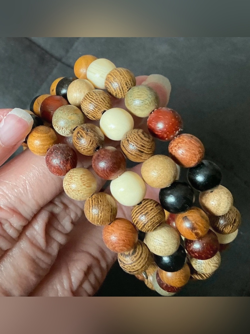 Sandalwood Memory Wire Bracelet